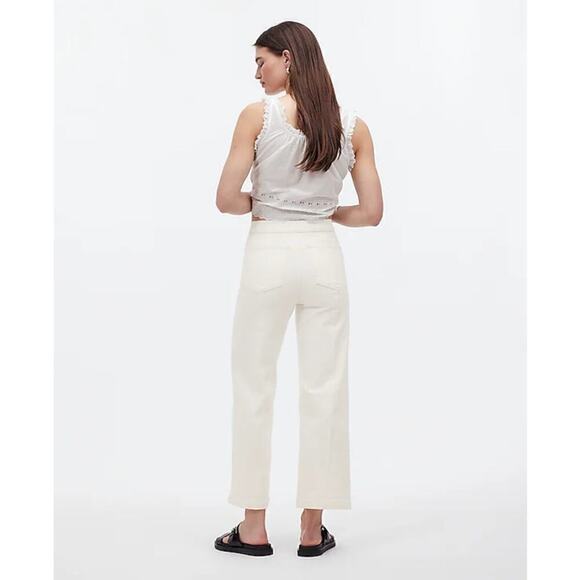 Madewell Tall Emmett Jeans Wide Leg Crop Welt Pocket Edition Tile White NWT 29 - Picture 4 of 10